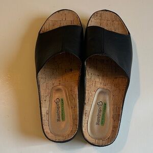 BareTraps Black Cork Sole Mules